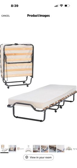 Folding single bed with memory side