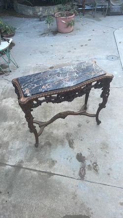 Wooden and marble table cool designs on legs