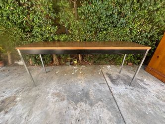 Vintage MCM Laminate & Steel Utility, Banquet Table or Desk