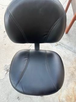 Black Faux Leather Armless Office Task Chair