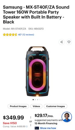 Samsung - MX- ST40F Party Speaker with 160Watts power and rechargeable battery