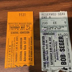 Seger And Foreigner Stubs