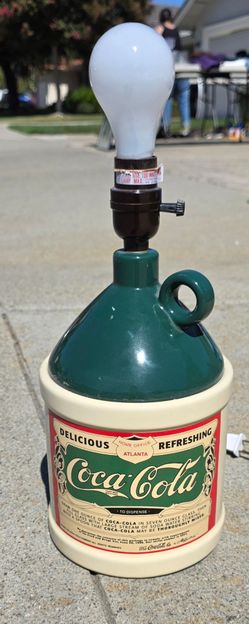 Vintage 1993 Coca-Cola Syrup Jug Ceramic Table Lamp – Retro Decor