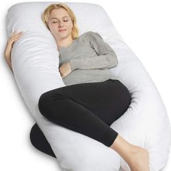 Pregnancy Pillow -Maternity Body Pillow U Shaped,Support Back/Neck/Head with Cooling Cover 