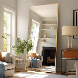 Full Length Mirror with Gold Frame