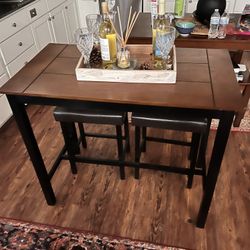Wooden High Table with Stool