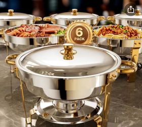6QT Chafing dishes gold, set of 6