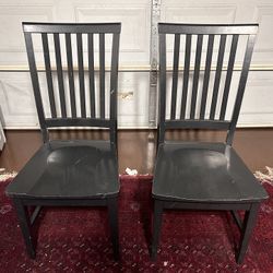 2 Black Wooden Chairs