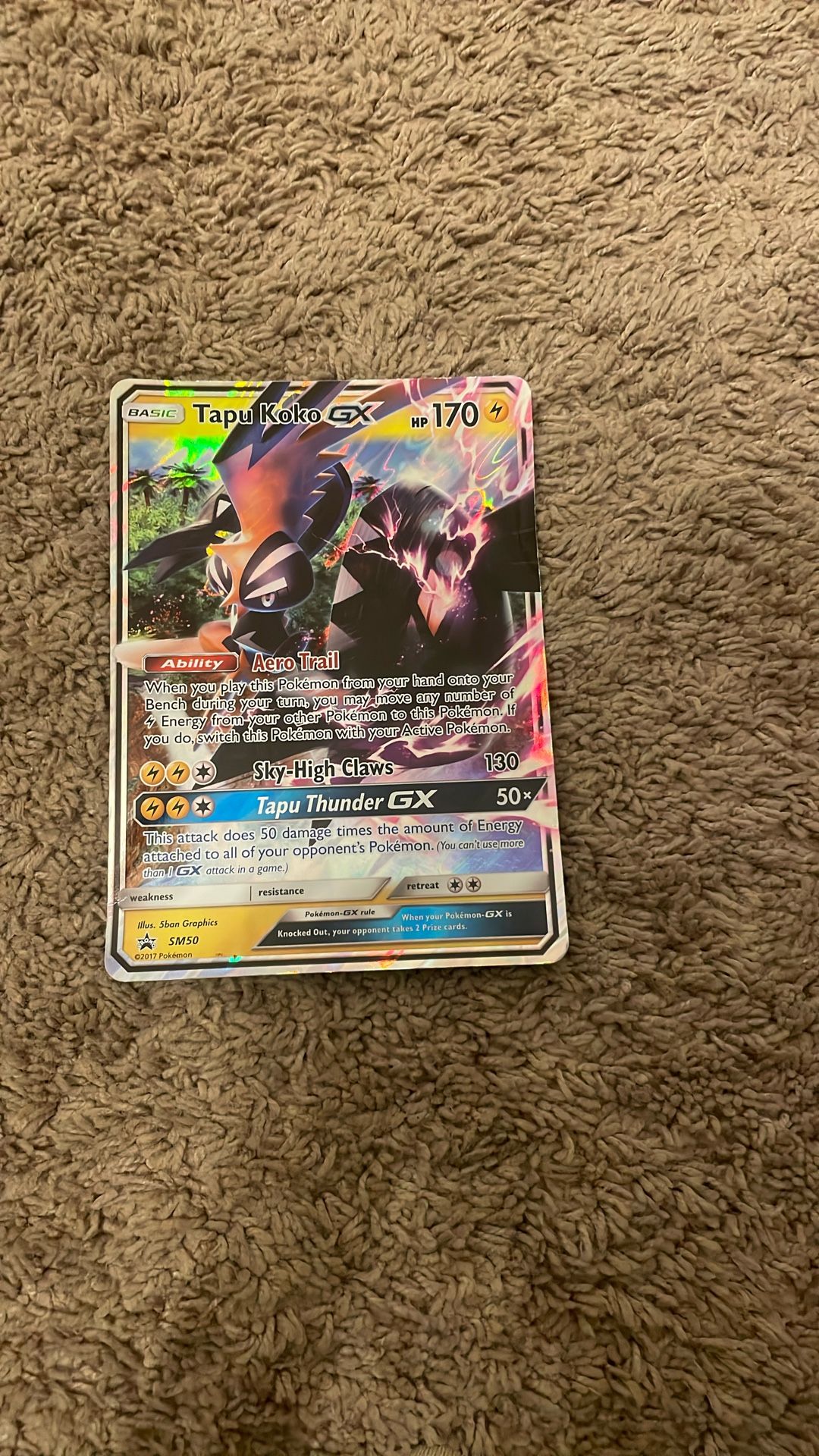 Tapu Koko GX SM50 JUMBO Black Star Promo Pokemon Card