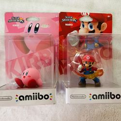Amiibo Super Smash Bros Mario & Kirby New In Box