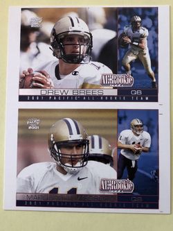 2001 Pacific All Rookie Team #2 Drew Brees RC Football Card Promo Sheet