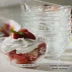 Set De 4 Platos De Cristal De Princess House 