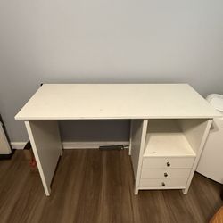 White Desk With 3 Drawers