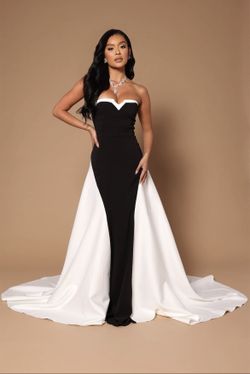 Black and White Satin Maxi Dress