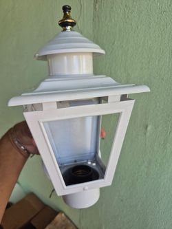 White Outdoor Lantern Wall Light Fixture