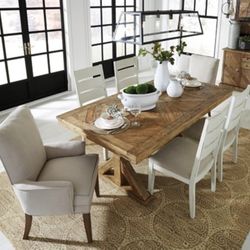 Light Brown Grinddleburg Dining Table With Modern Chairs