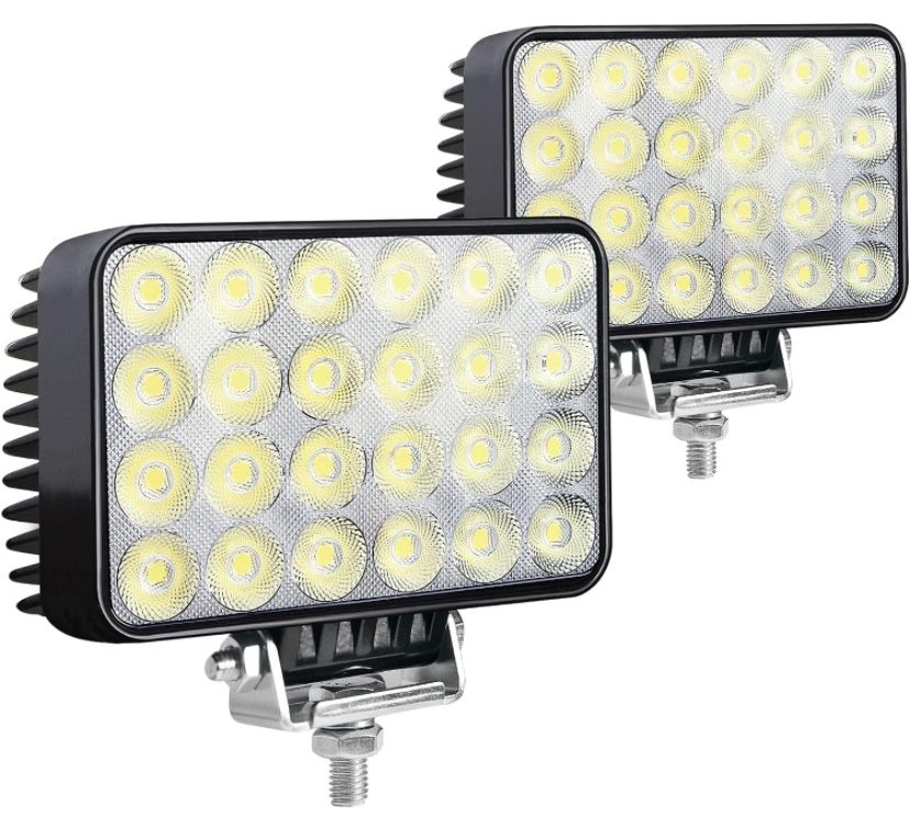 2PACK Rectangular 72W Super Bright Led Work Light 12/24volt, LED Light Bar Heavy Duty Offroad Flood Light Waterproof for Truck Tractor Agriculture Veh