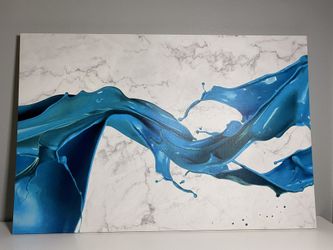 Canvas print modern with blue shades- large print