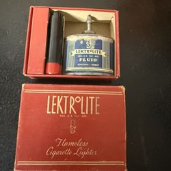 Vintage Lektrolite Fluid 1oz Tin Can Metal  Lead Top Handy Oiler