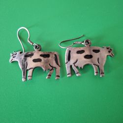 Silver .925 Cow Earrings
