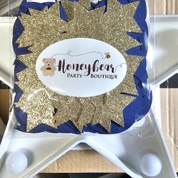 Gold And Navy Star And Moon Confetti