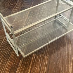 Metal Shoe Rack With Sliding Shelf 