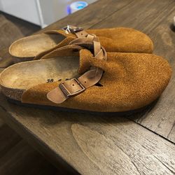 New Birkenstock Suede Bostons  Color Cognac  Size 39