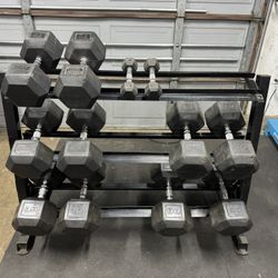850lbs Dumbbell Set Plus rack