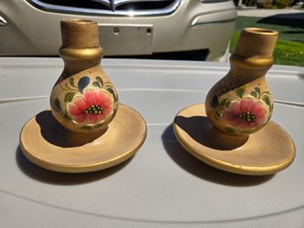Hand-painted Ceramic Candle Holders