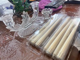 Bohemia Crystal 2-Arm Candelabra with Taper Candles