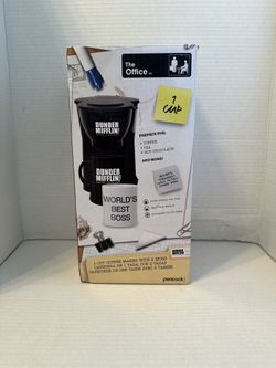 The Office Single Cup Coffee Maker Gift Set with 2 Mugs
