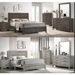 4- Pc Bedroom set Dresser,Mirror  Nightstand (1) Queen size bed frame  Not including Mattress and Box Sp