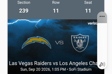 2 Premier Sec 239 Chargers Tickets