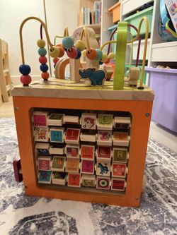 Activity Cube with Farm Theme – Educational Wooden Toys for Toddlers and Kids – 1 Year +