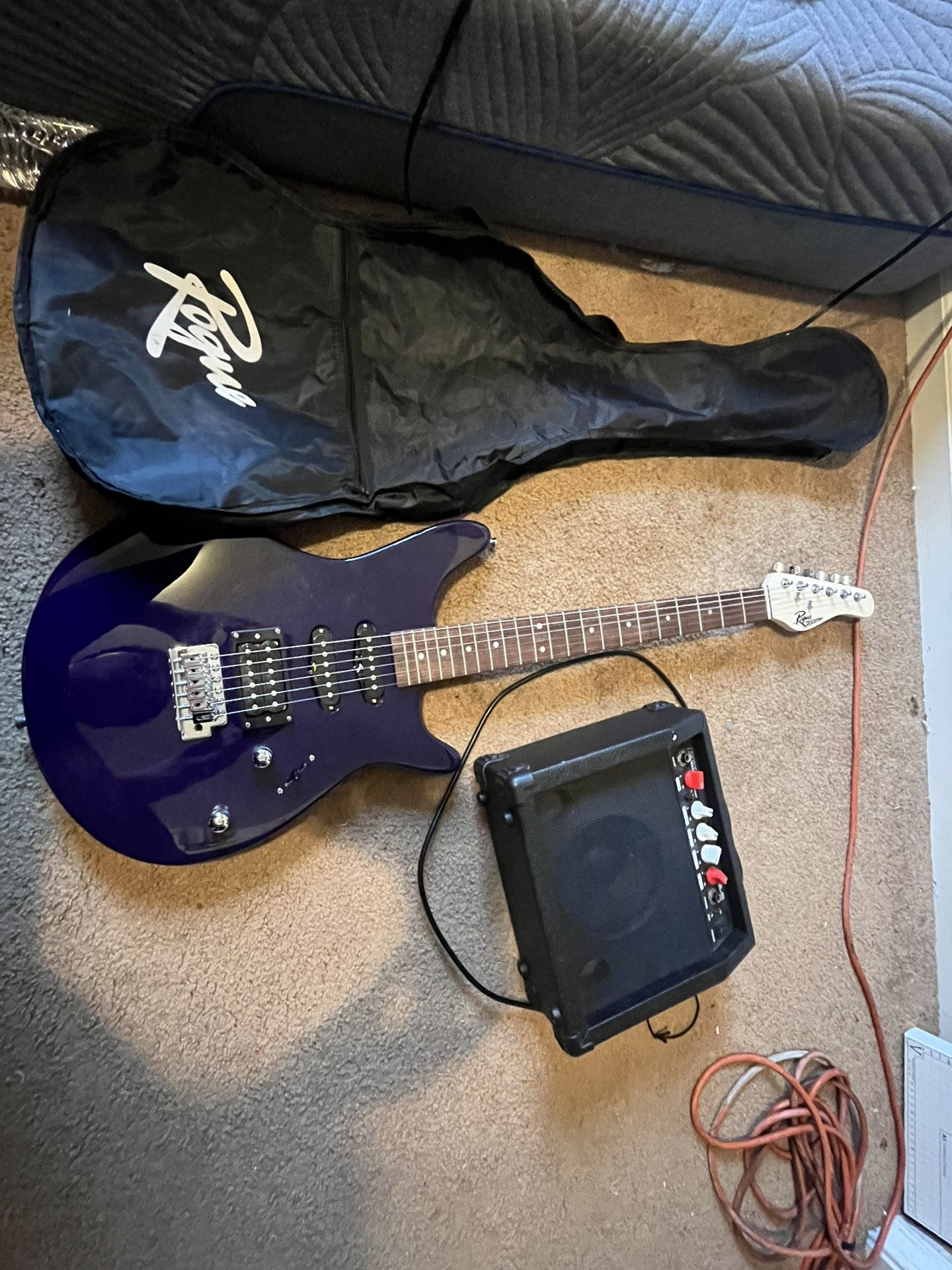 Electric Guitar With Case And Amp