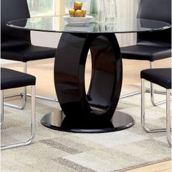Mcswain Round Glass Top Solid Wood Base Dining Table