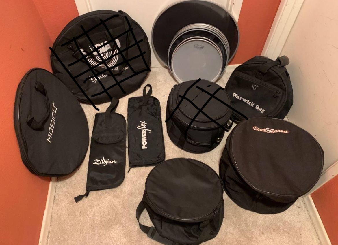 Bags, Mesh Heads For Drum Set
