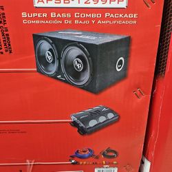 Audiopipe Sub Woofer Kit,  Amp And Wires Included 