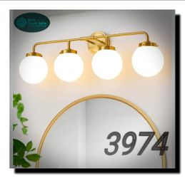 ✨ Modern Brushed Gold 4-Light Bathroom Vanity Light Fixture 31" | Over Mirror Wall Sconce