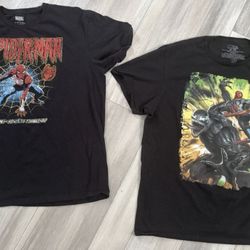 2 Extra Large Graphic Marvel T-Shirts Spider-Man and Spider-Man & Venom