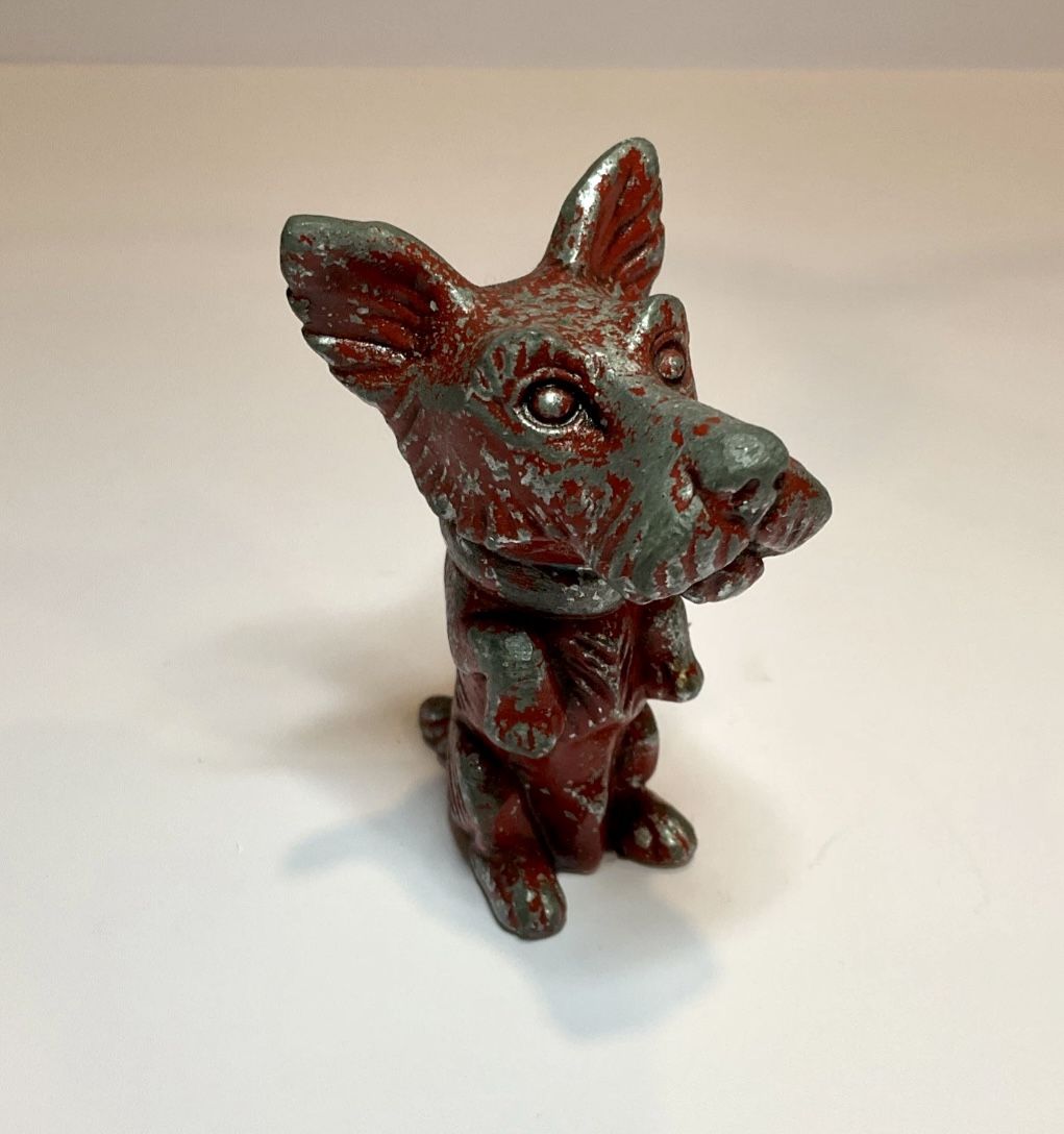 Antique One Time One Of A Kind 1940’s Scottie Dog Cast Metal Red