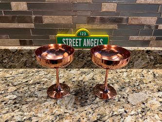 The Absolut Elyx Martini Gin Copper Wheat Motif Coupe Goblet
