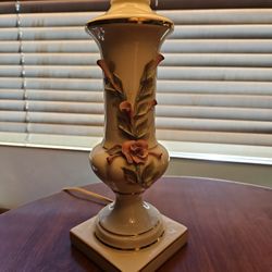 Lamps Vintage Pair Porcelain ROSE Design ! BEAUTIFUL
