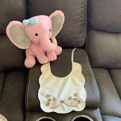 Handmade Baby Girl Bib , Baptism Bib