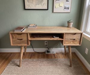 IT'S AVAILABLE Marlon 45"W Mango Wood 4 Drawer Office. Home Desk Table