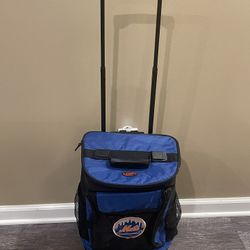 Logo Brands New York Mets Rolling Cooler Backpack 