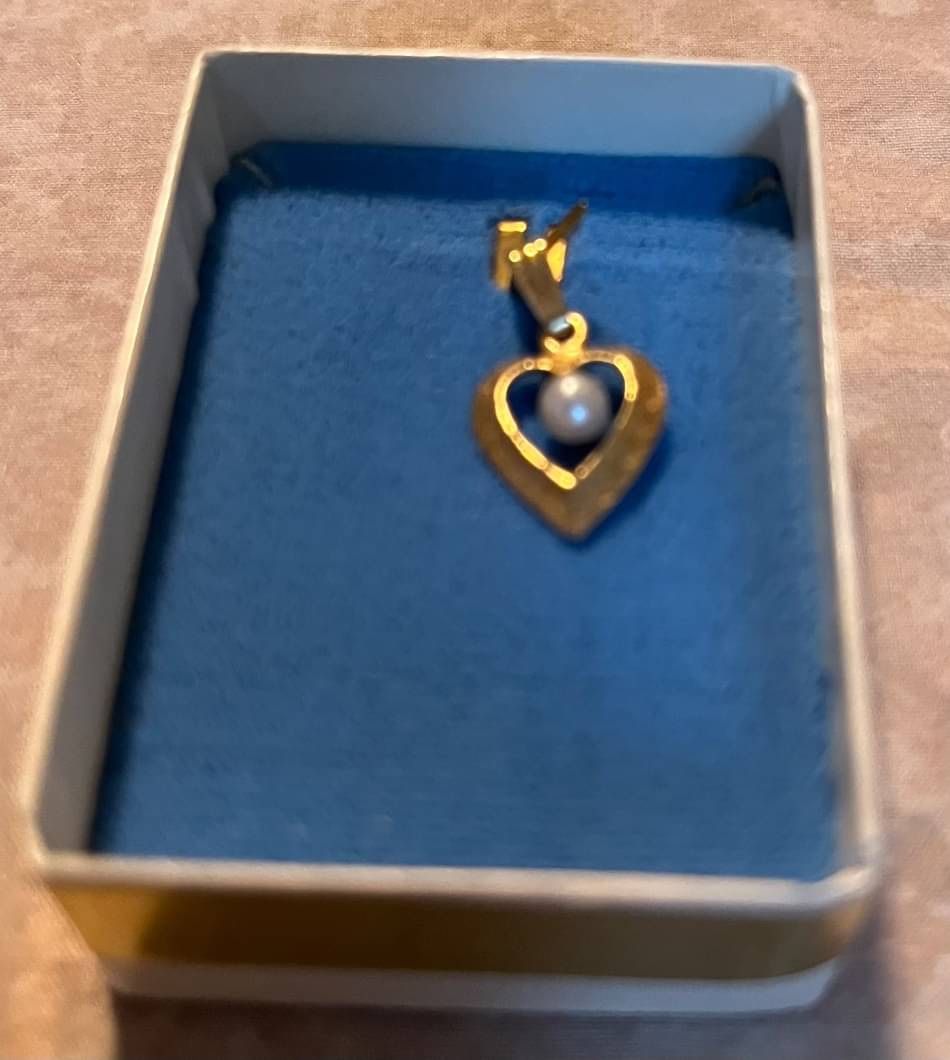 NEW Heart CHARM with Pearl