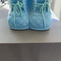 Blue Baby Bootie Vase