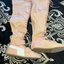 Pink Thigh High Boots 