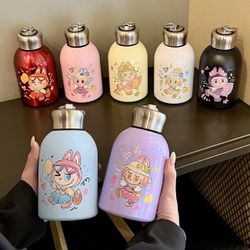 Labubu 20 oz Stainless Steel Vacuum Insulated Water Bottle with Carry Ring Lid for Kids